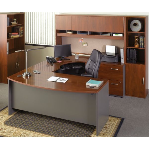 Bush Business Furniture Series C: Hansen Cherry 60W x 43D Right Hand L-Bow Desk Shell