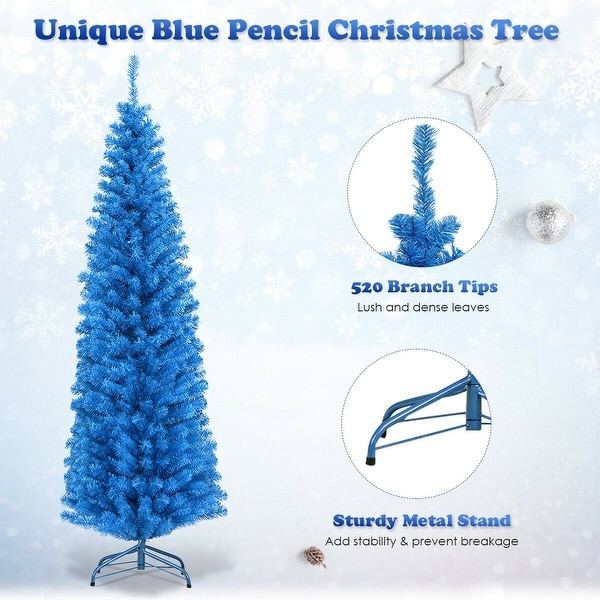 6 ft Unlit Pencil Slim Tree Artificial Christmas Tree