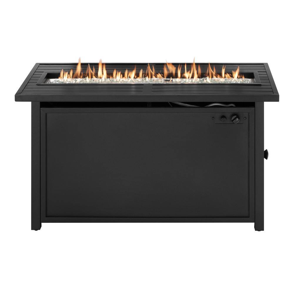 Hampton Bay 30 in. Outdoor Steel Propane Black Gas Fire Pit Table GFT-61358