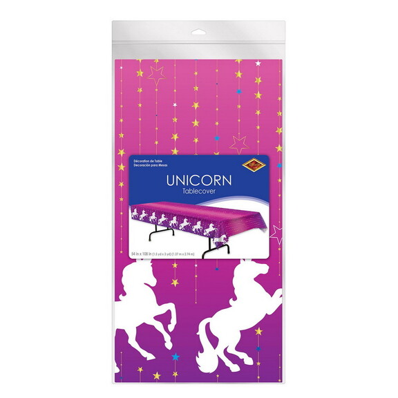 Beistle 53454 Unicorn Tablecover  plastic  54 x 1...