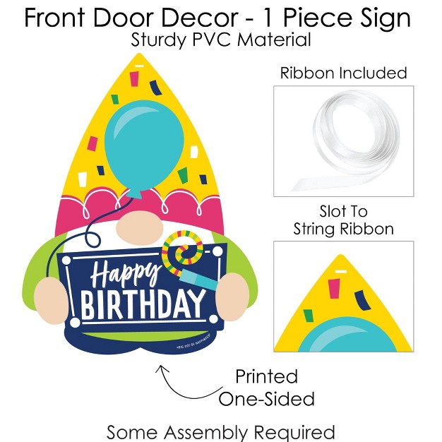 Big Dot Of Happiness Gnome Birthday Hanging Porch Happy Birthday Party Outdoor Decorations Front Door Decor 1 Piece Sign