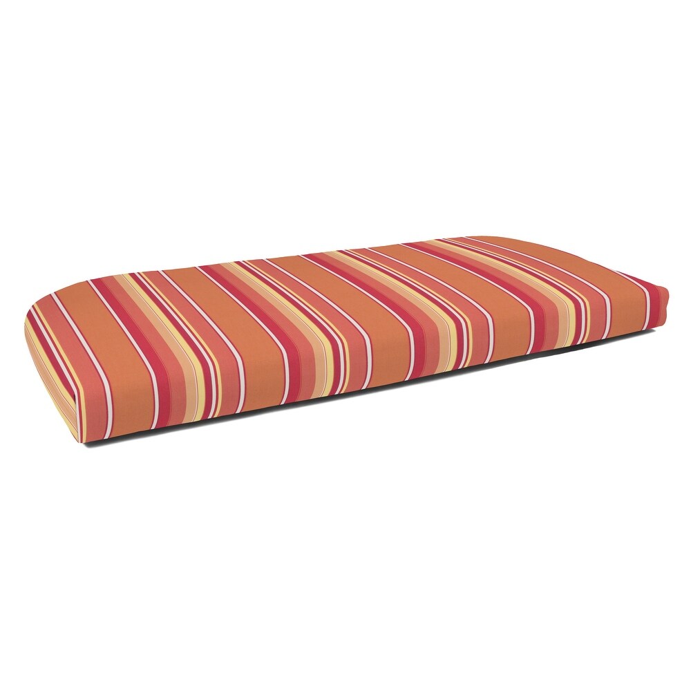 Sunbrella Striped 43.5 inch Striped Outdoor Settee Bench Cushion