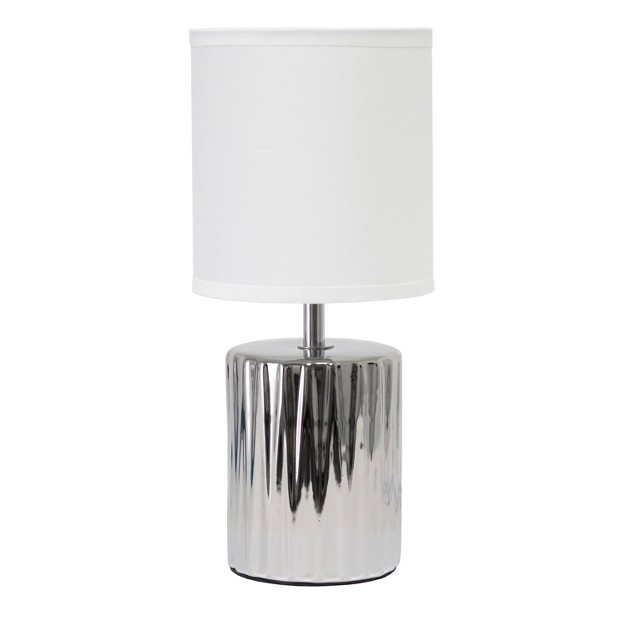 Tall Ruffled Capsule Bedside Table Desk Lamp With White Drum Fabric Shade Simple Design