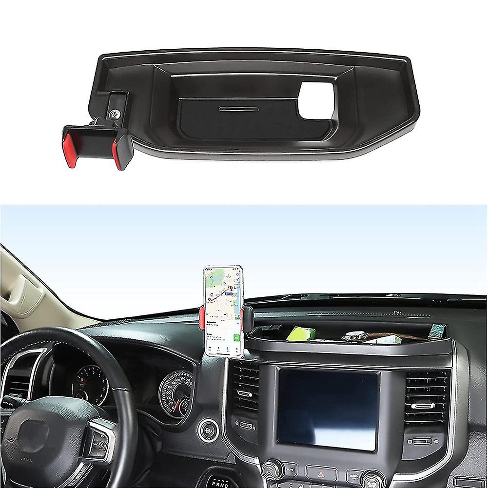 Car Dash Mount Phone Holder Center Console Storage Tray Phone Mount Organizer For 2018-2022 Ram 150