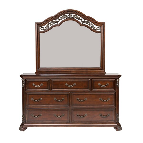 Messina Estates Cognac Dresser and Mirror - - 9614013