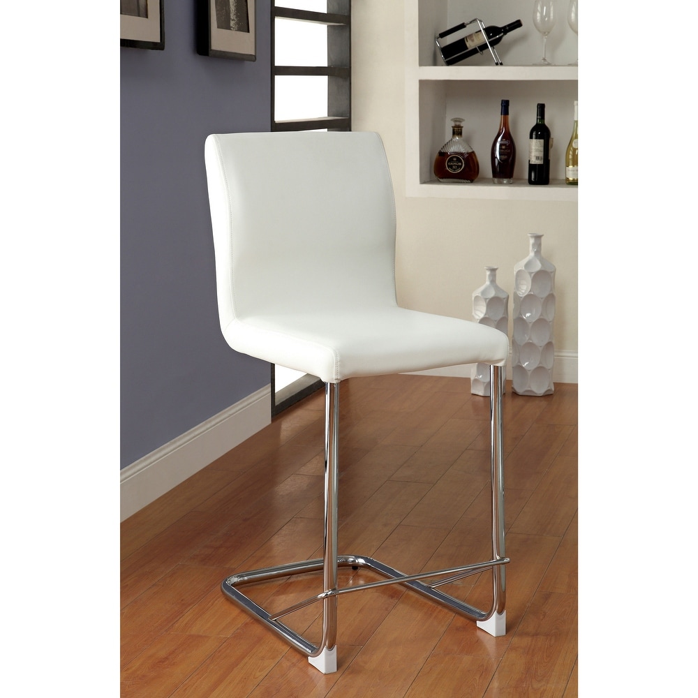 Raji Modern Faux Leather Counter Height Stools (Set of 2) by Furniture of America