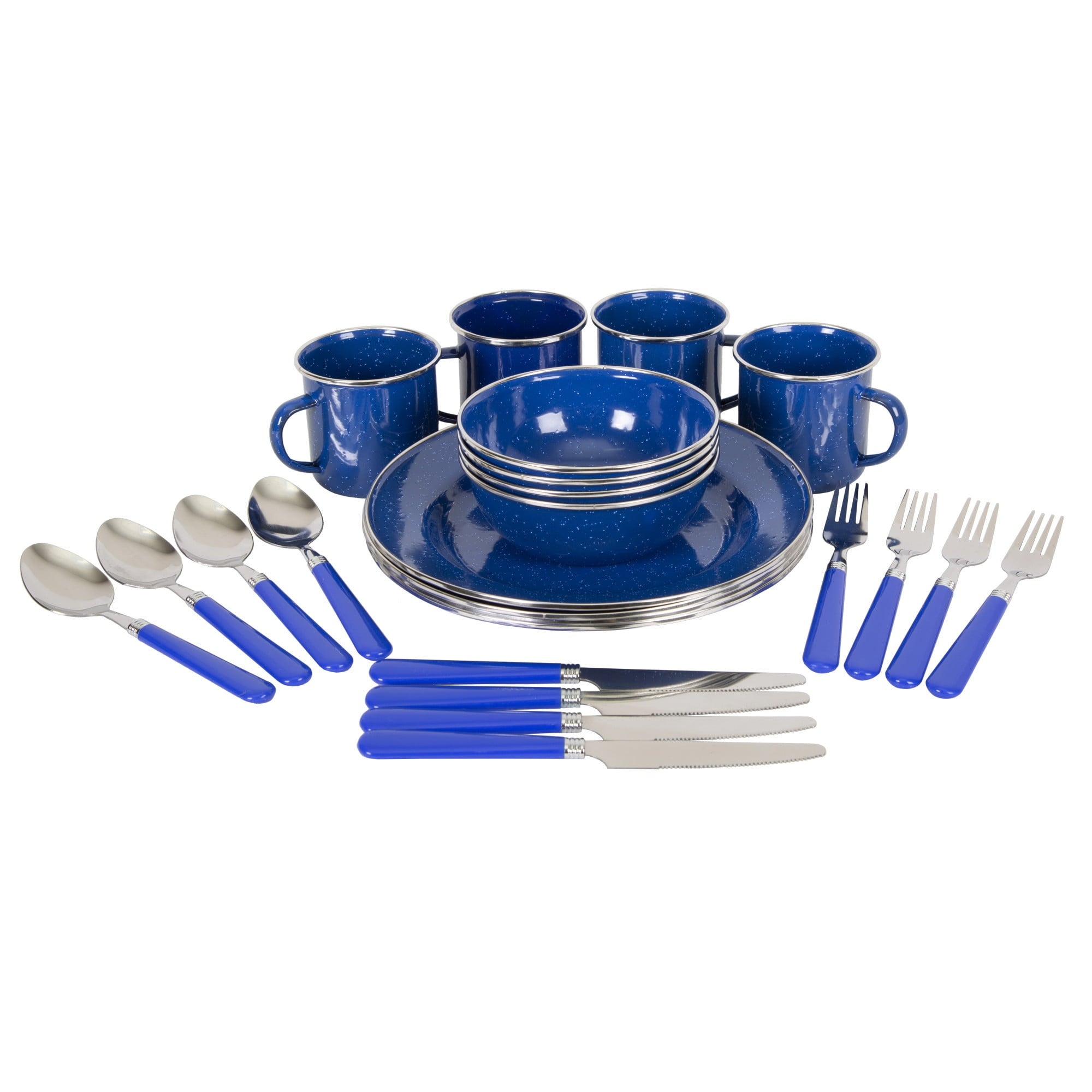 24-piece Enamel Camping Tableware Set -  - 37530989