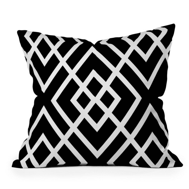 Three Of The Possessed Inbetween Square Throw Pillow Black white Deny Designs