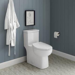 Swiss Madison Classe 1-Piece 0.8 GPF1.28 GPF Dual Flush Elongated Toilet in White Seat Included SM-1T117