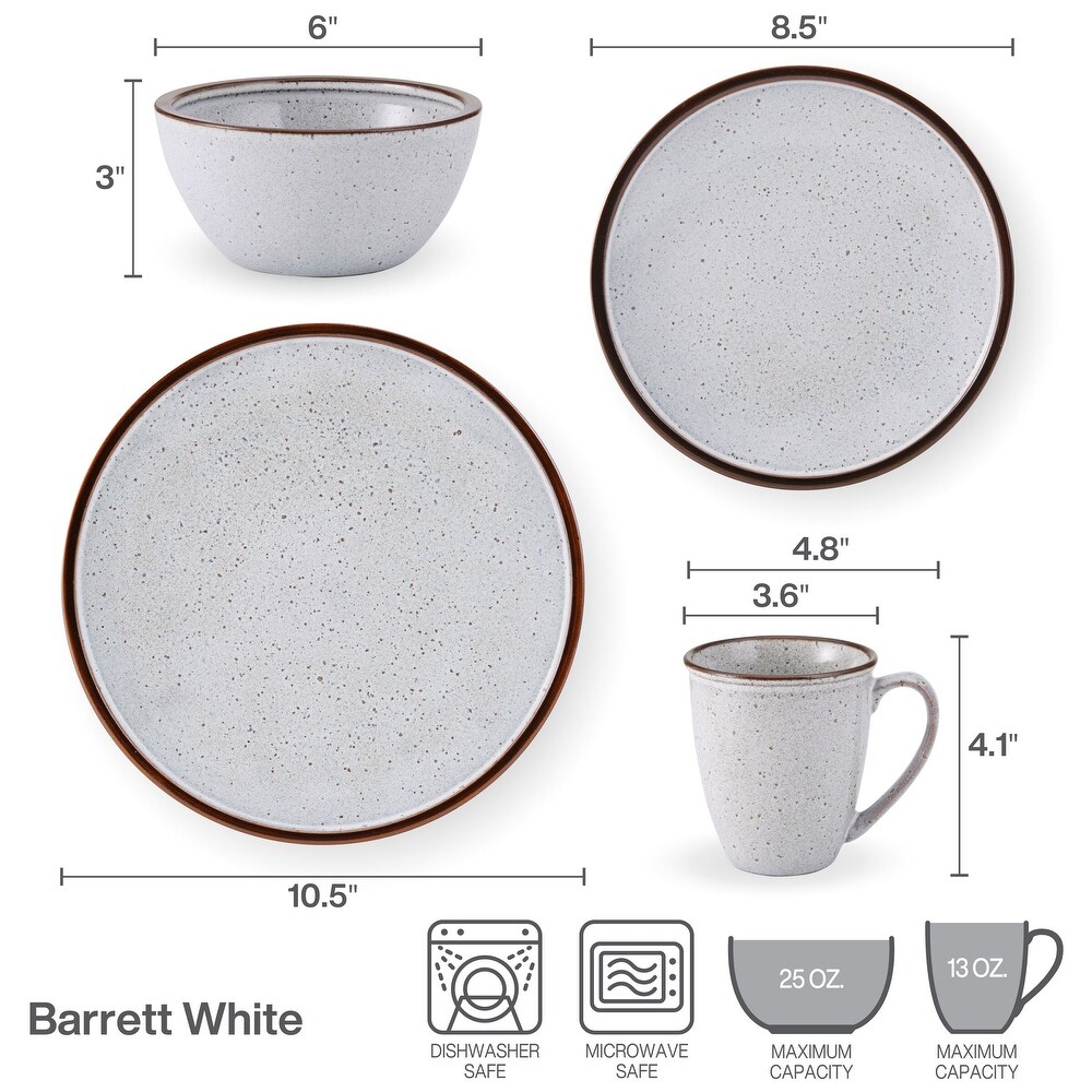 Mikasa Barrett White 16PC Dinnerware Set  Service for 4   1