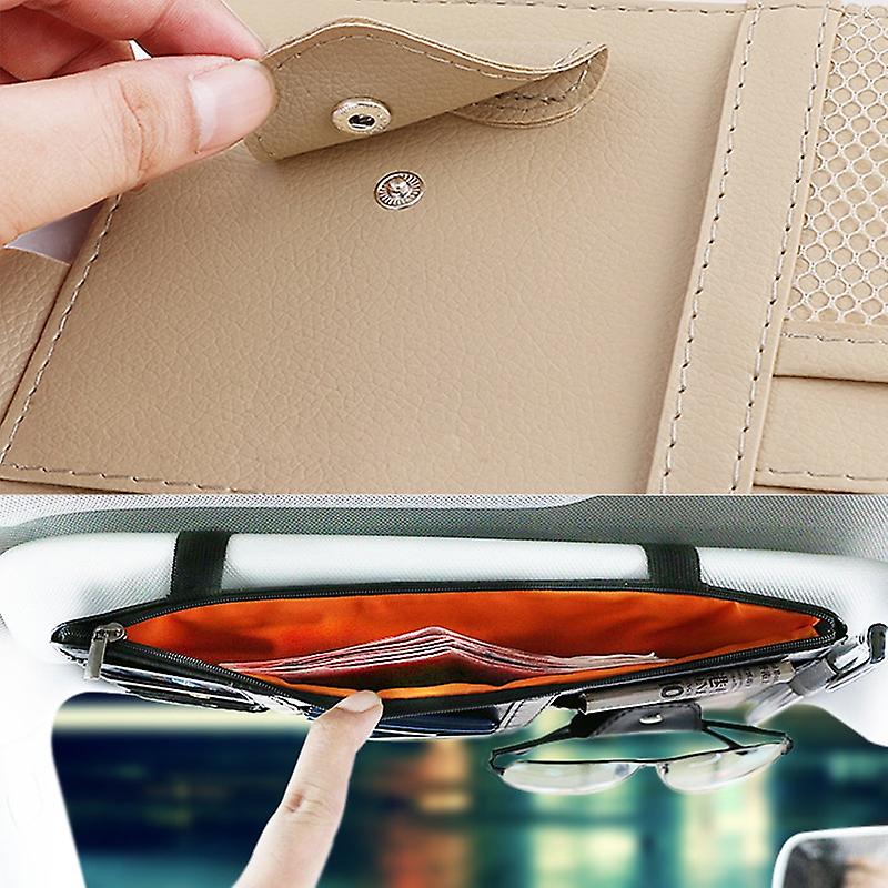 Car Styling Visor Organizer Auto Sun Visor Storage Pouch Car Organizer Sunglasses Holder Card Organizer Ticket Pocket Pen Holder