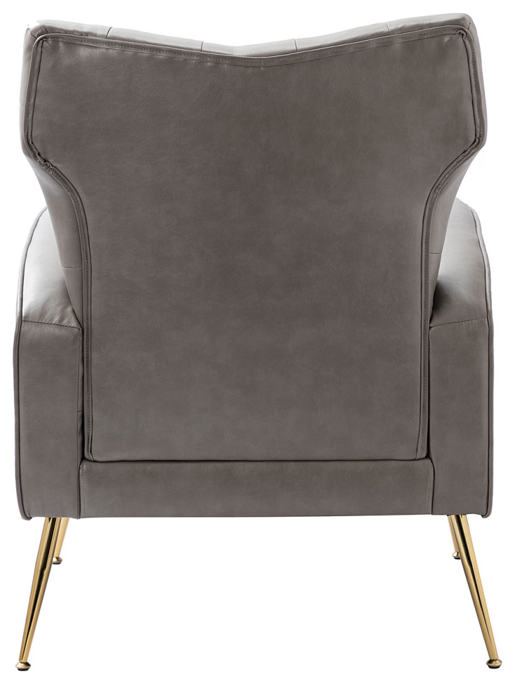 38 quotHigh Comfy Armchair With Metal Legs  Set of 2   Midcentury   Armchairs And Accent Chairs   by Karat Home  Houzz