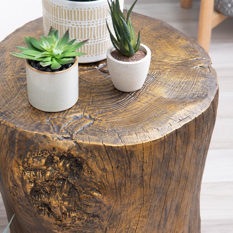 Linon Hunter Stump End Table Stool