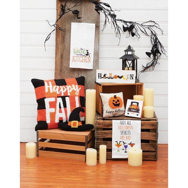 C amp f Home Pumpkin Truck Block Halloween Shelf Sitter Centerpiece Decoration