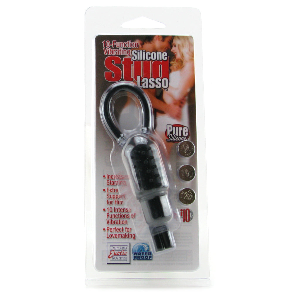 Vibrating Silicone Stud Lasso in Black