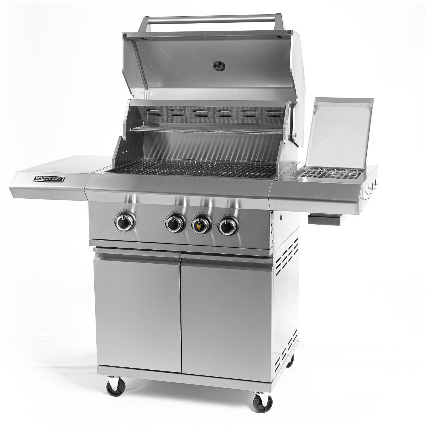 Victory 3-Burner Propane Grill w/ Infrared Side Burner