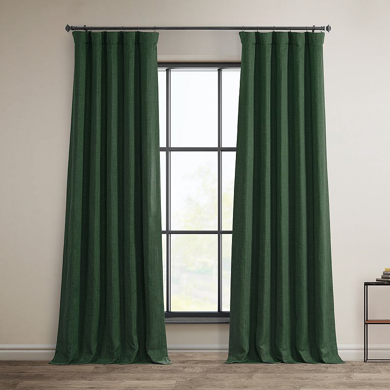 EFF Faux Linen Blackout Window Curtain