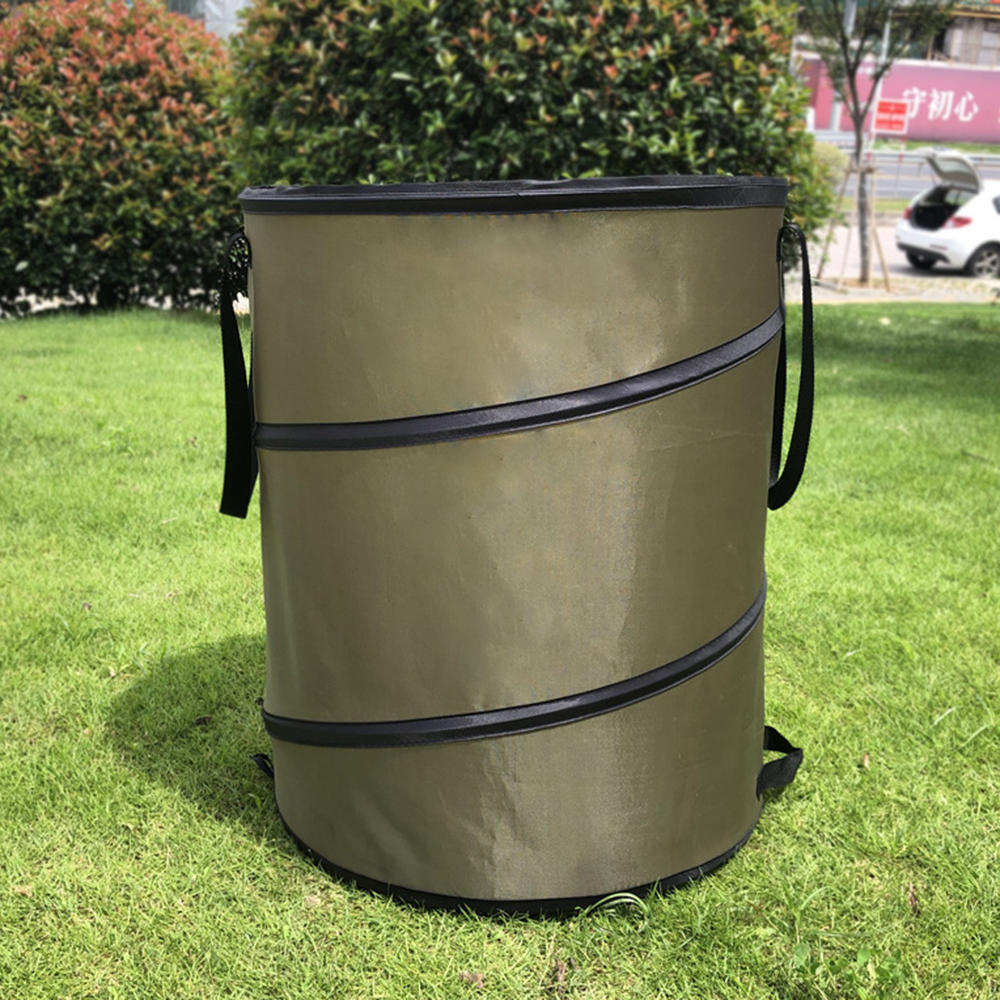 Garbage Storage Trash Bag Portable Collapsible Pop-Up Garden Leaf Trash Can Flowers And For Garden Camping Grass Collection Bin