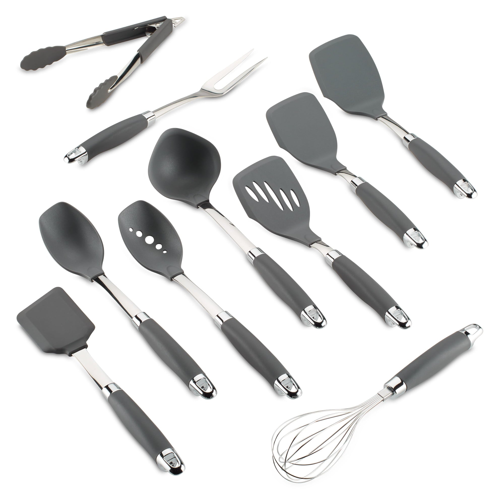 Anolon Tools and Gadgets SureGrip Nonstick Kitchen Utensil Set, 10 Piece, Nylon, Graphite