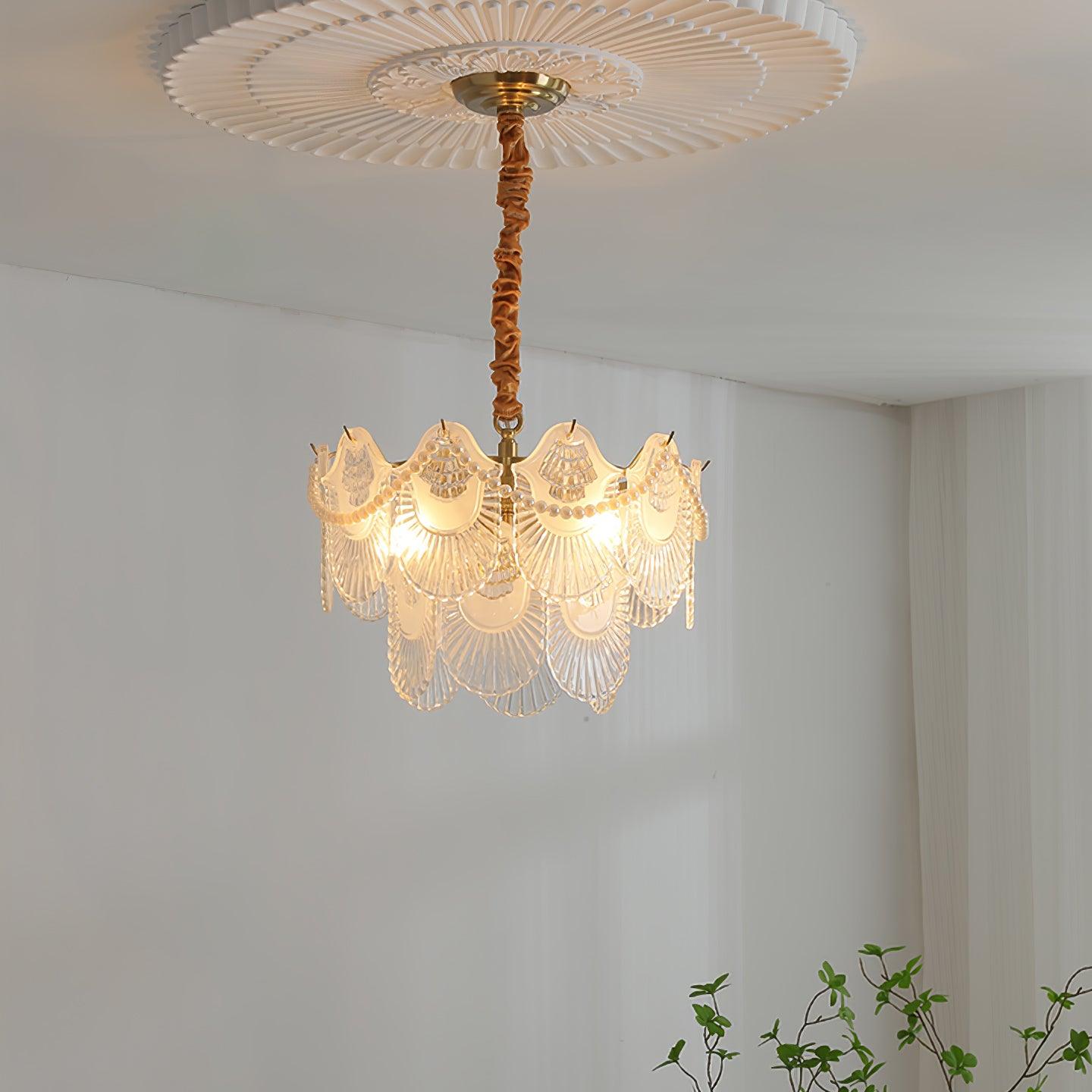 Pearl Glass Shell Chandelier