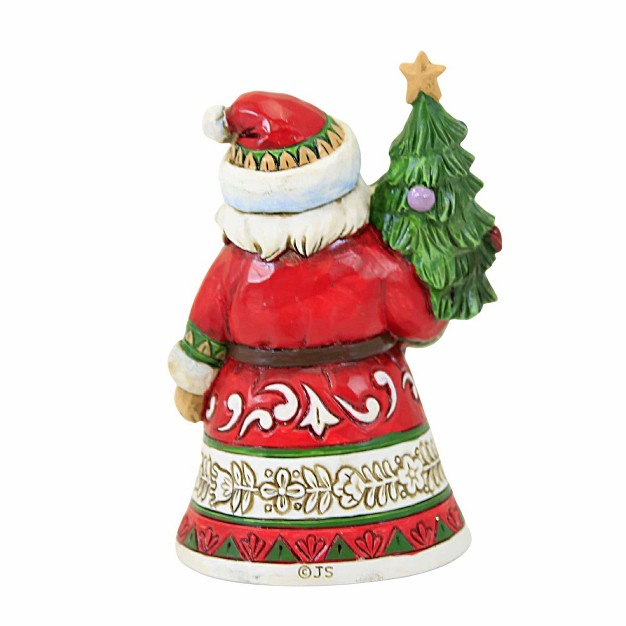 Jim Shore Santa Holding Tree Mini One Figurine 3 75 Inches Christmas Quilt Design 6012960 Polyresin Red