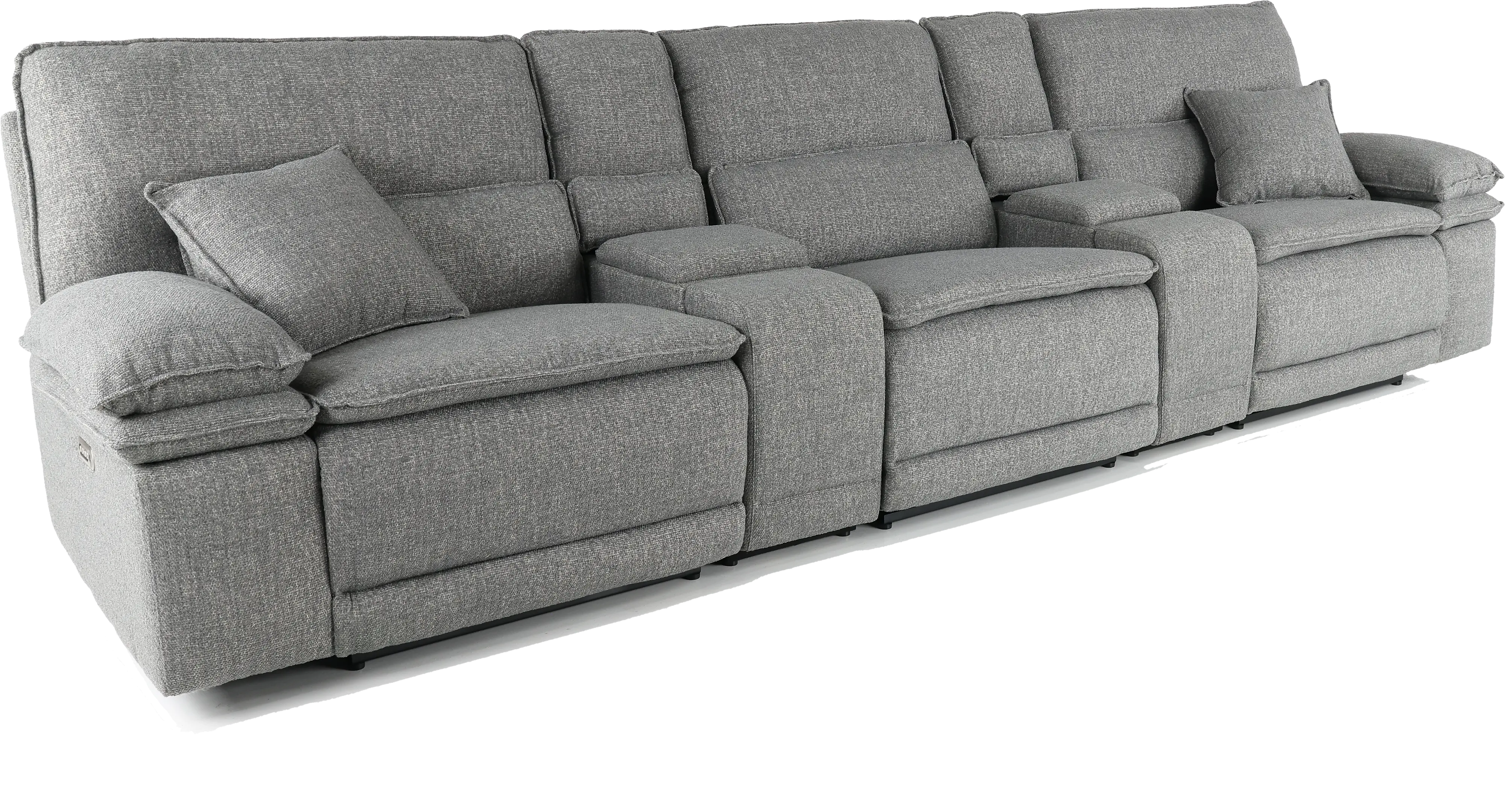 Merino Charcoal Gray 5 Piece Power Reclining Sofa