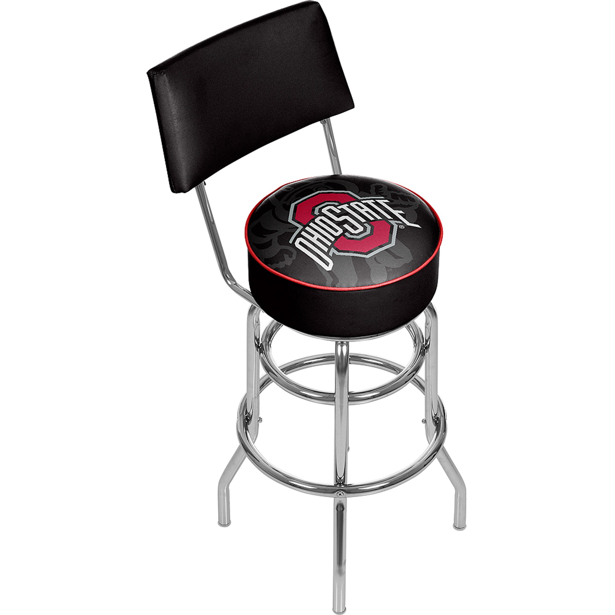 Ohio State Faded Brutus Padded Barstool with Back