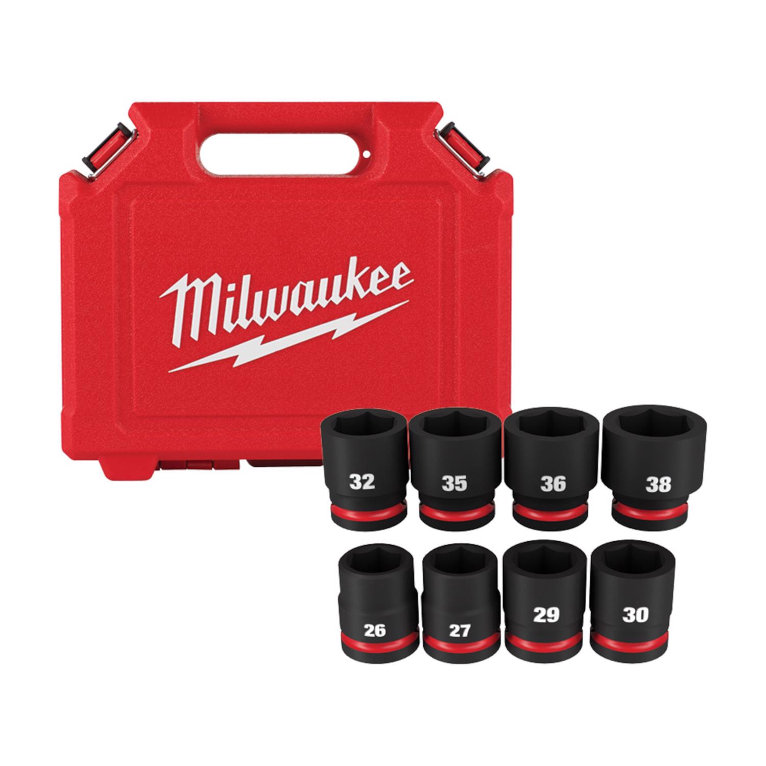 MW Shockwave 3/4 in. drive Metric 6 Point Standard Impact Socket Set 8 pc