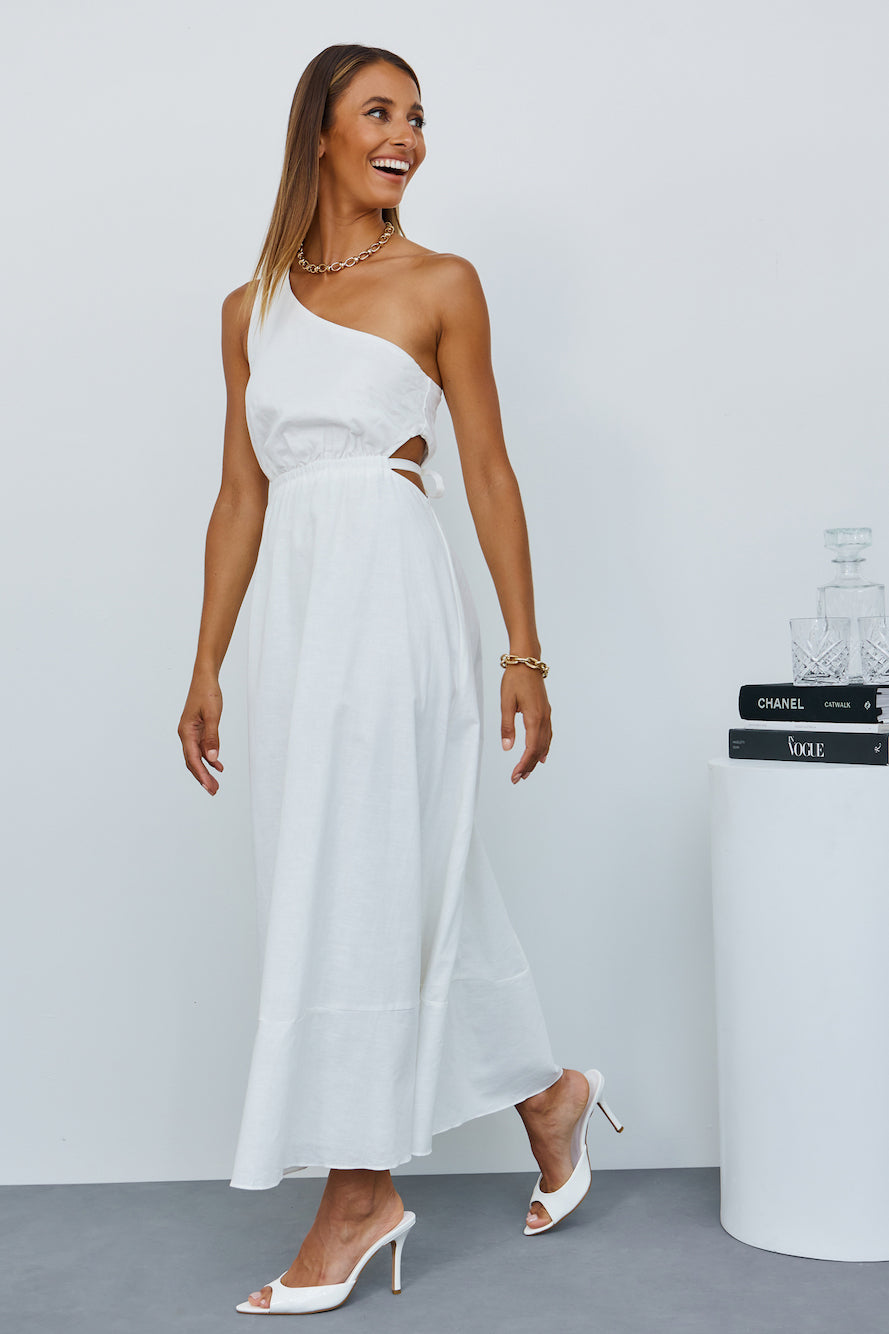 Burnt Soleil Midi Dress White