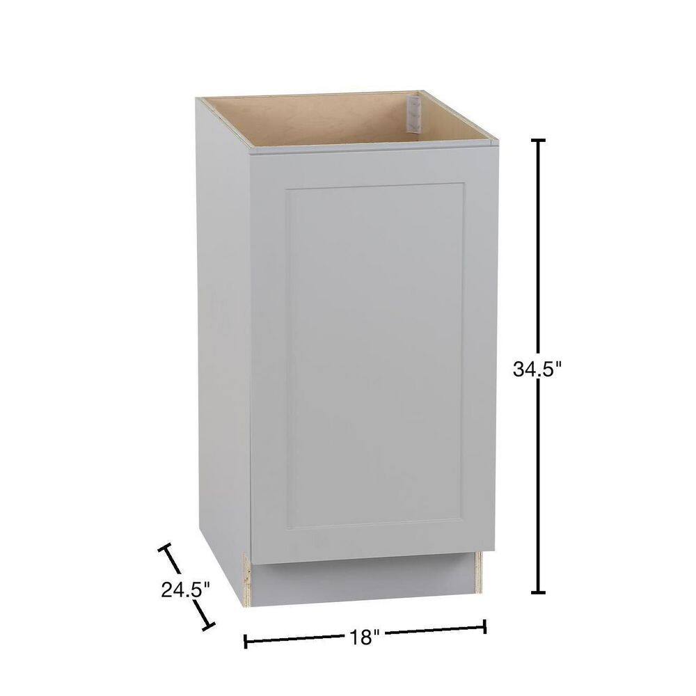 Hampton Bay Cambridge Gray Shaker Assembled Base Cabinet with Pull Out Trash Can ( 18 in. W x 24.5 in. D x 34.5 in. H) CA1835U-KG