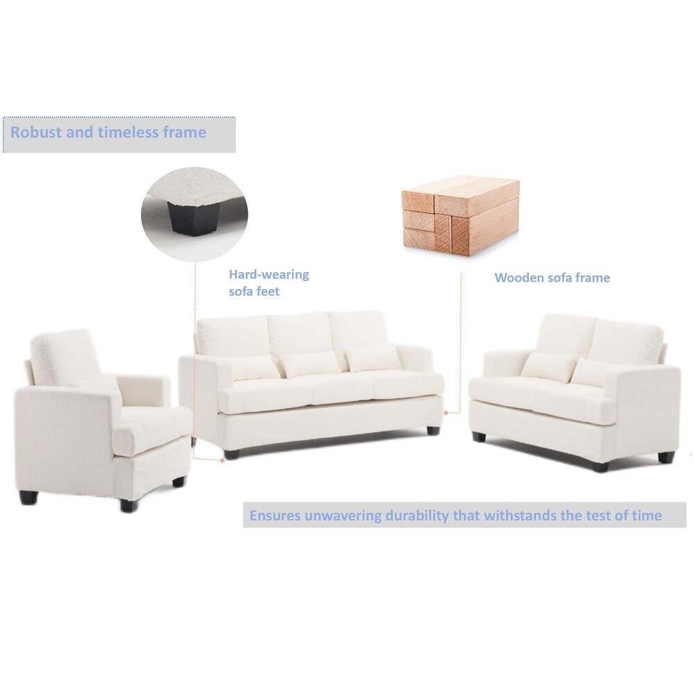 Modern 3 Piece Living Room Sofa Set