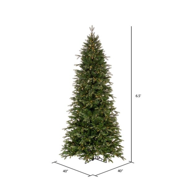 Vickerman 6.5' x 40 Douglas Fir Artificial Slim PreLit Christmas Tree，Warm White 3mm Low Voltage LED Wide Angle Lights.