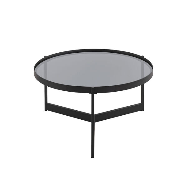 Rhonda Black with Smoked Glass Round Coffee Table