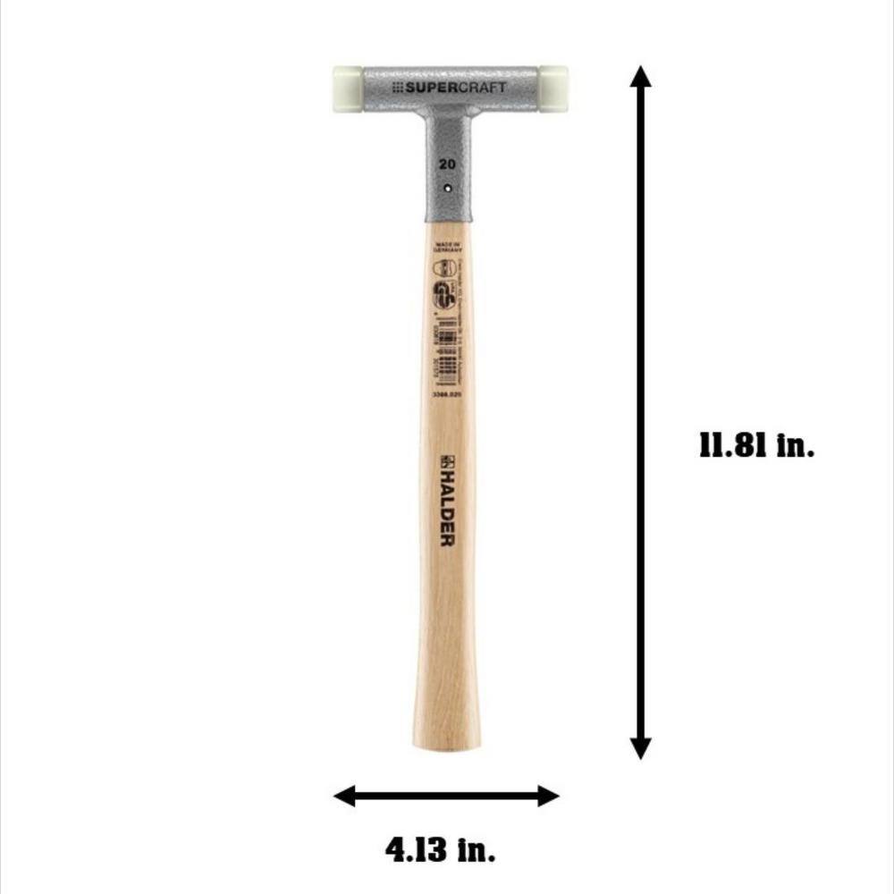 Halder Supercraft 20 Dead Blow 0.54 lbs. Nylon Hammer with 11.81 in. Hickory Handle 3366.020