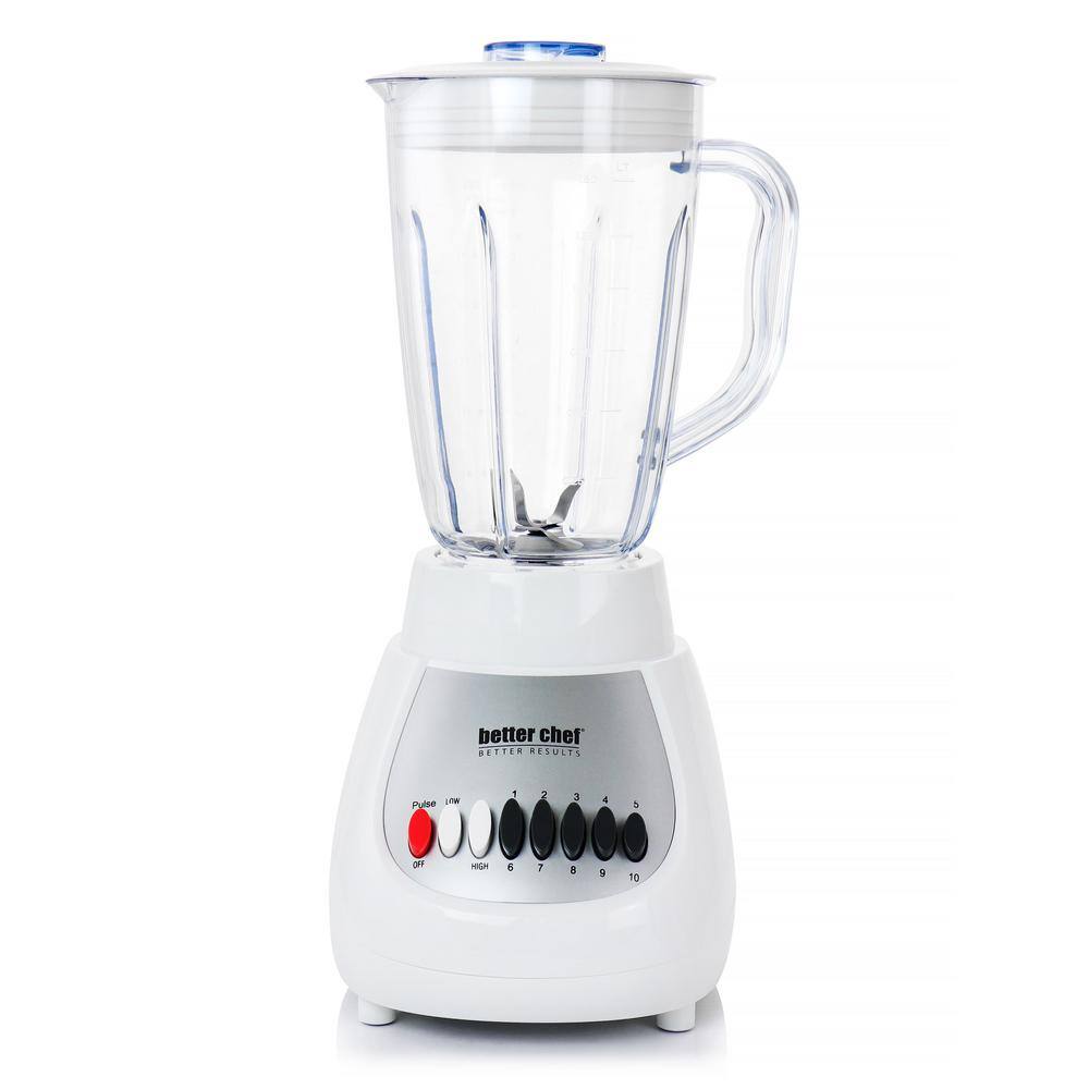 Better Chef 50 oz. 10-Speed White 350-Watt Blender with Plastic Jar 985115666M