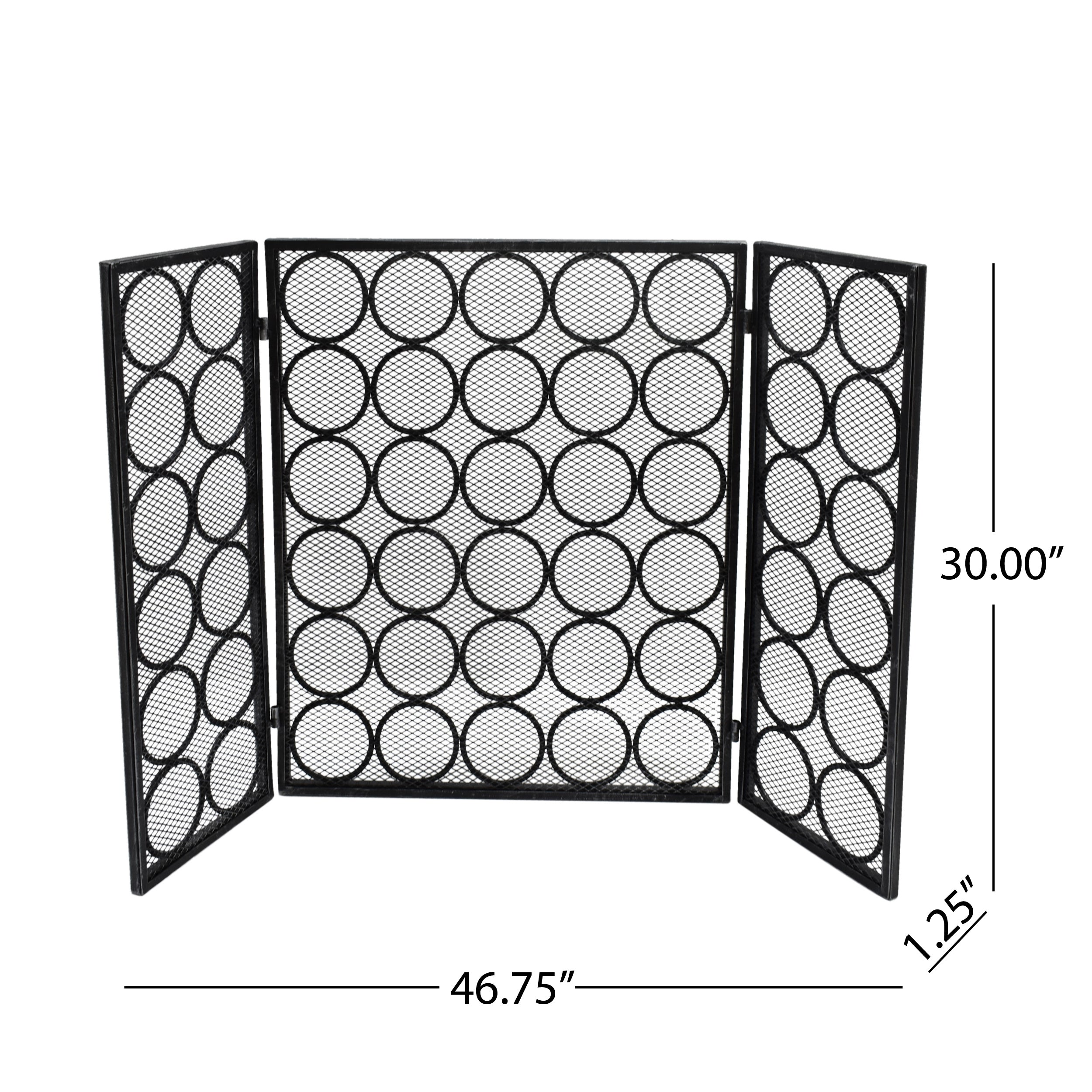 Koda Modern Three Panel Iron Firescreen