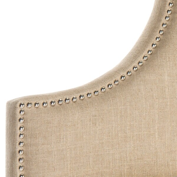 Safavieh Hallmar Hemp Linen Upholstered Arched Headboard - Silver Nailhead (King) - - 9529857