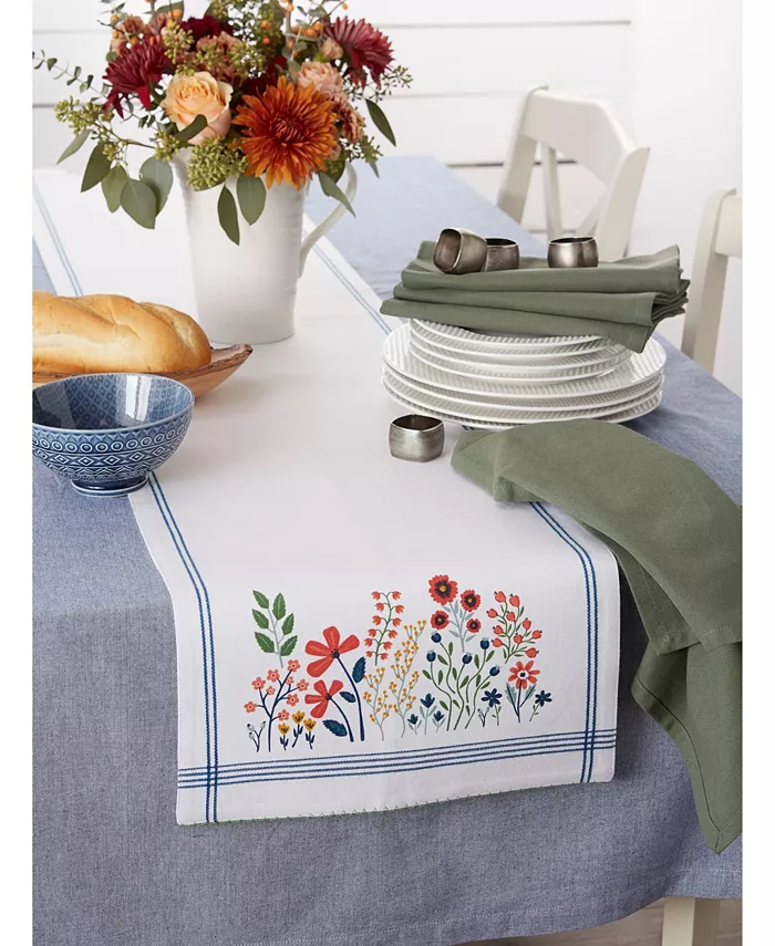 Design Imports Flower Garden Embellished Table Runner 14 x 72