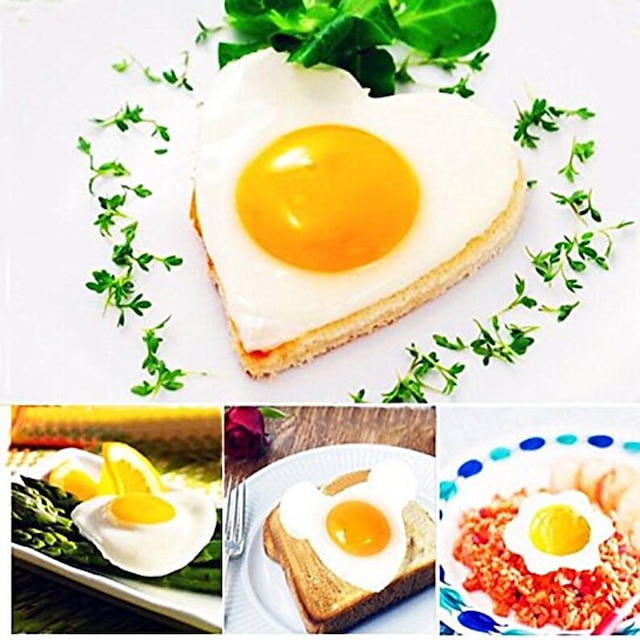 5 Pieces Set Fried Egg Mold Pancake Rings Shaped Omelette Mold Mould Frying Egg Cooking Tools Kitchen Supplies Accessories Gadget