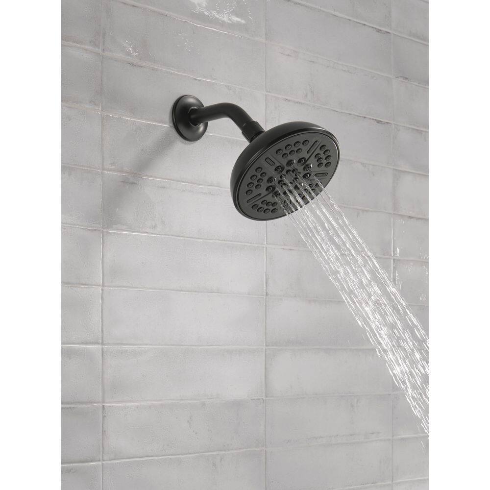 Delta 8-Spray Patterns 2.5 GPM 6 in. Wall Mount Fixed Shower Head in Matte Black 75898BL