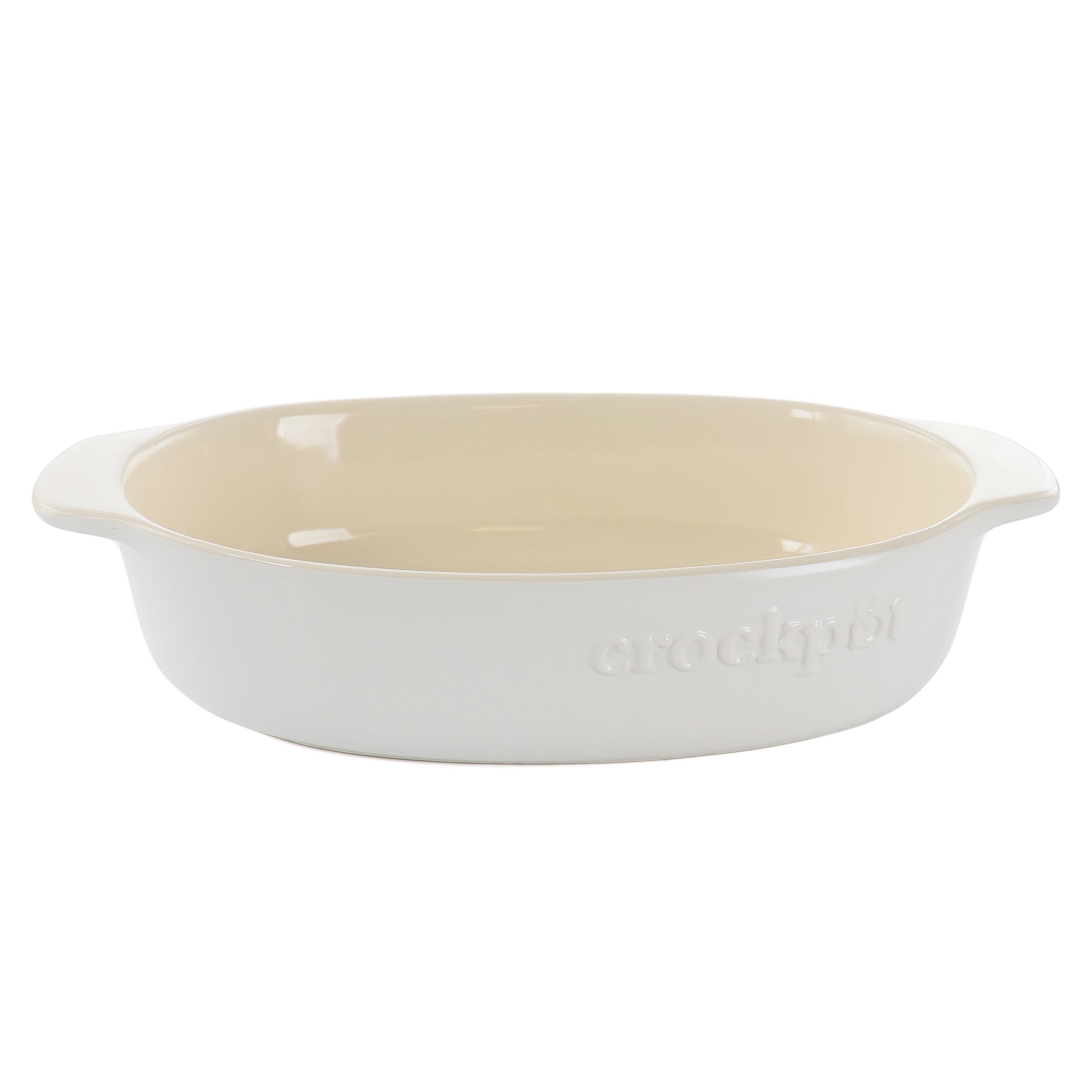 2.5 Quart Oval Stoneware Casserole in White