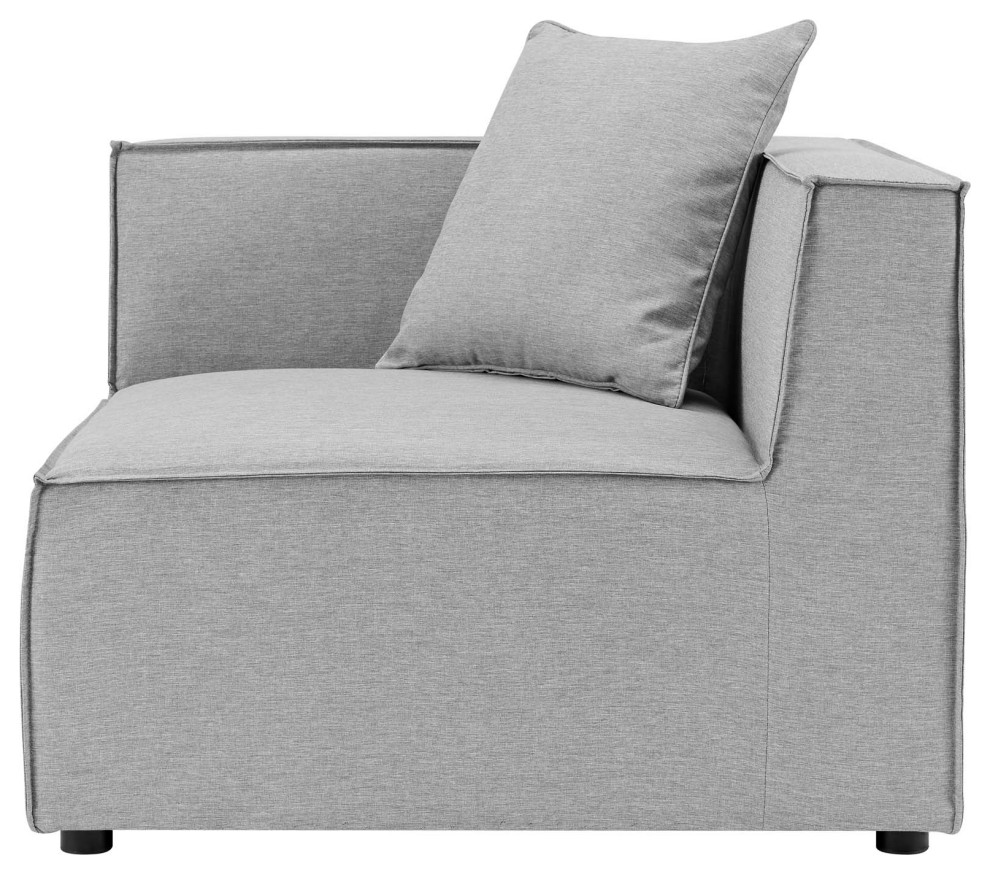 Lounge Loveseat Chaise Sofa  Fabric  Gray  Modern  Outdoor Patio Bistro   Transitional   Outdoor Loveseats   by House Bound  Houzz