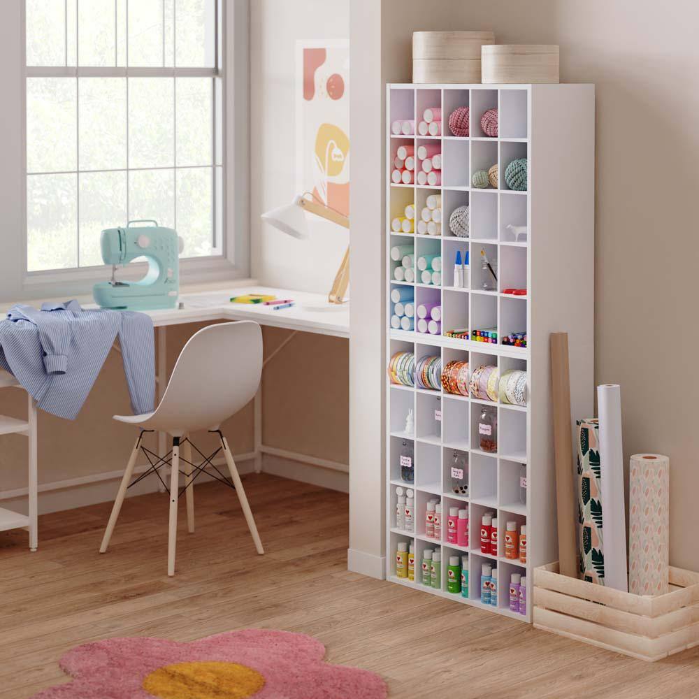 ClosetMaid 32 in. H x 24 in. W x 12 in. D White Wood Look 25-Cube Storage Organizer 78506