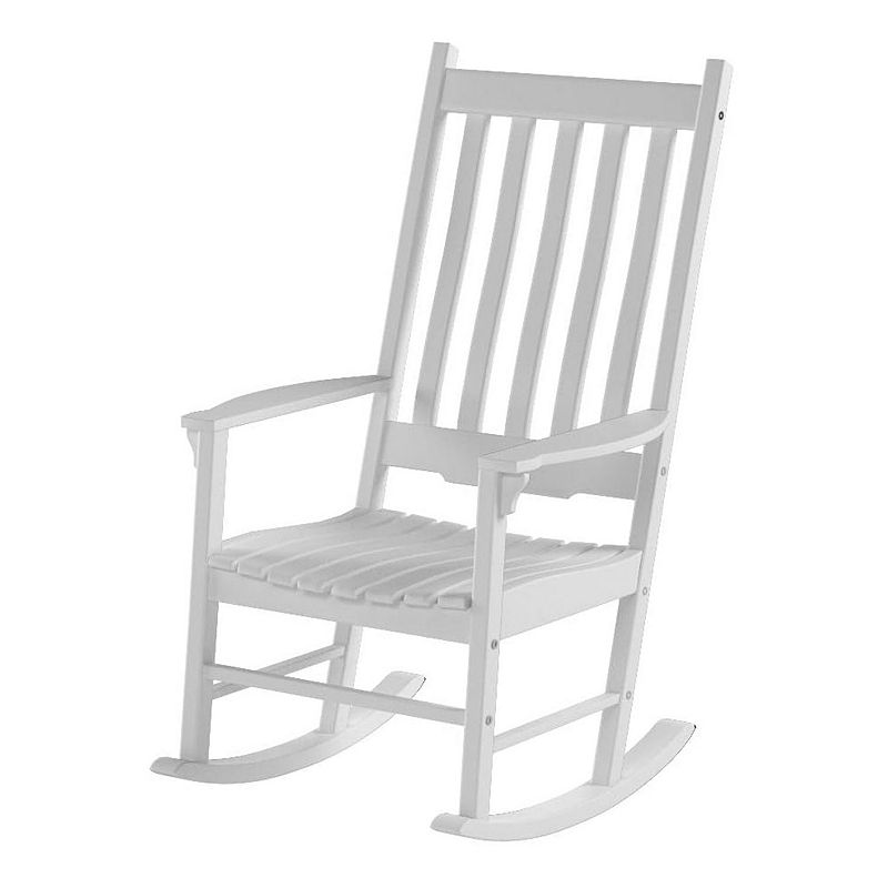 Northbeam Solid Acacia Hardwood Outdoor Patio Slatted Back Rocking Chair