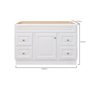 Glacier Bay Hampton 48 in. W x 21 in. D x 33.5 in. H Bath Vanity Cabinet without Top in White HWH48D