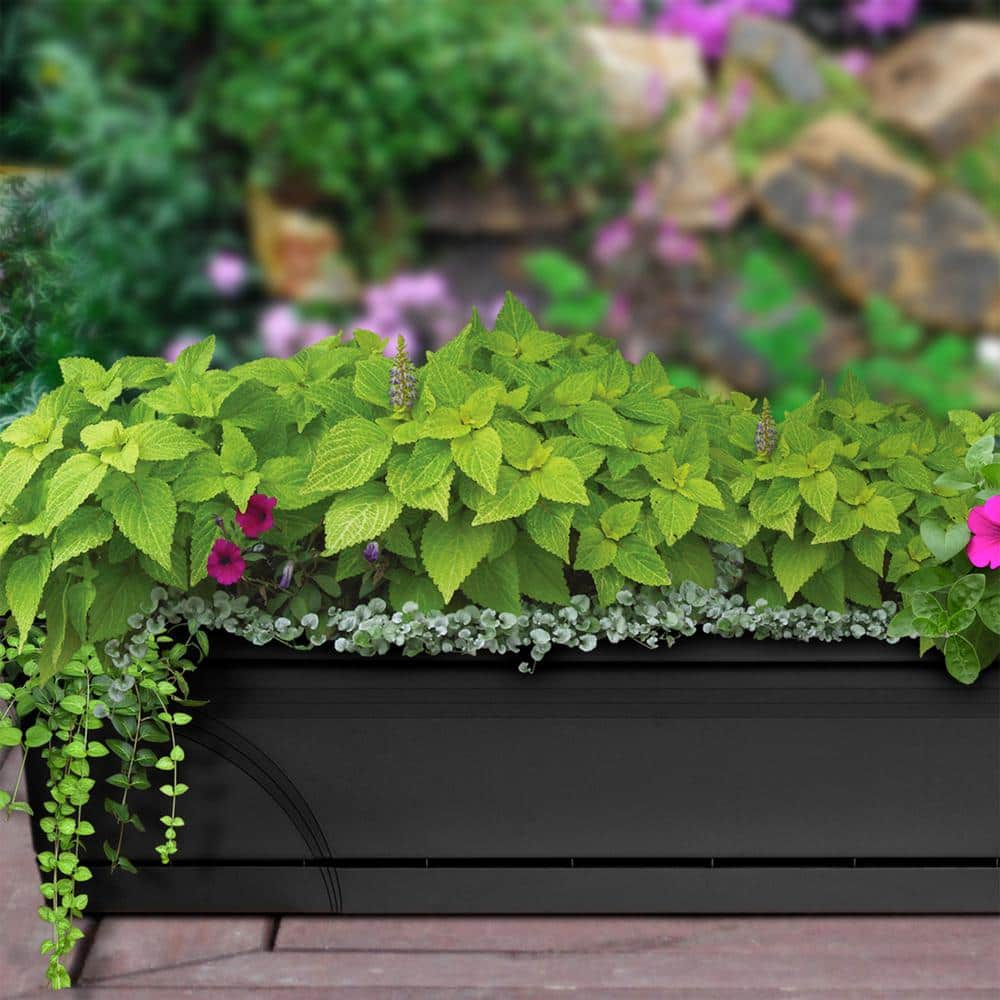 Southern Patio 36 in. Medallion Hanging Windowsill Resin Garden Box Planter (2-Pack) 2 x SPAT-MB3612BK