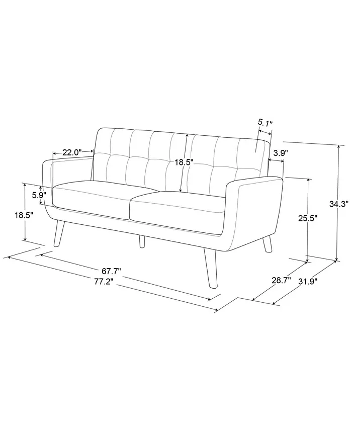 Lifestyle Solutions Ray Tufted Sofa