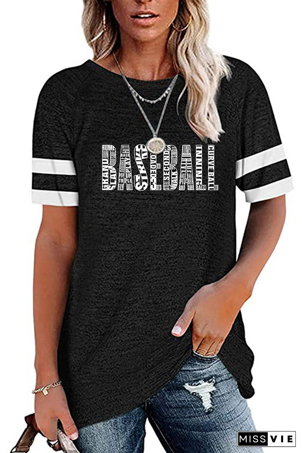 Baseball Word Art Graphicay Tee Wholesale