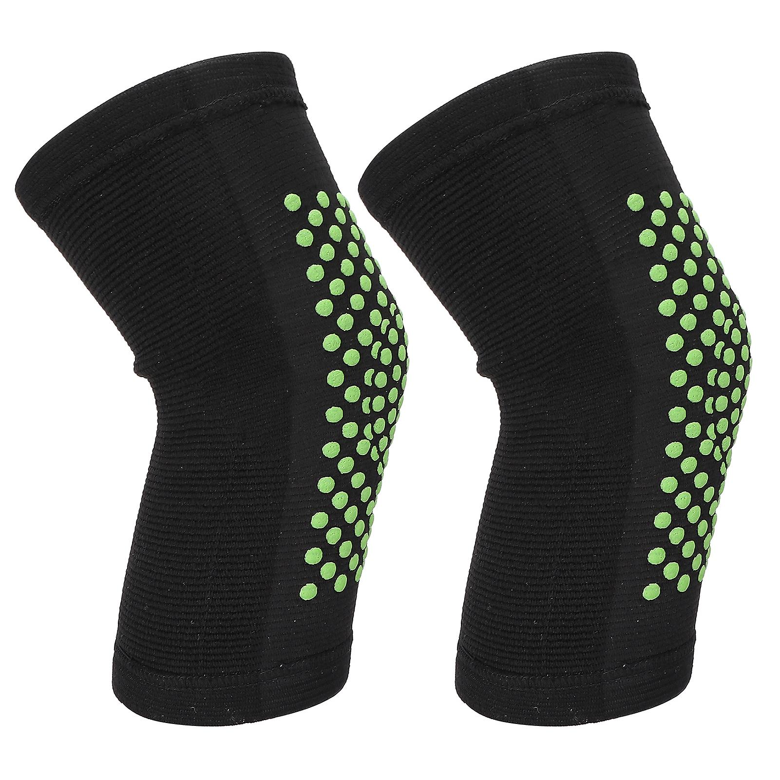 1 Pair Coldproof Heating Knee Brace Elastic Knit Sport Joint Protection Knee Brace Sleeveblack