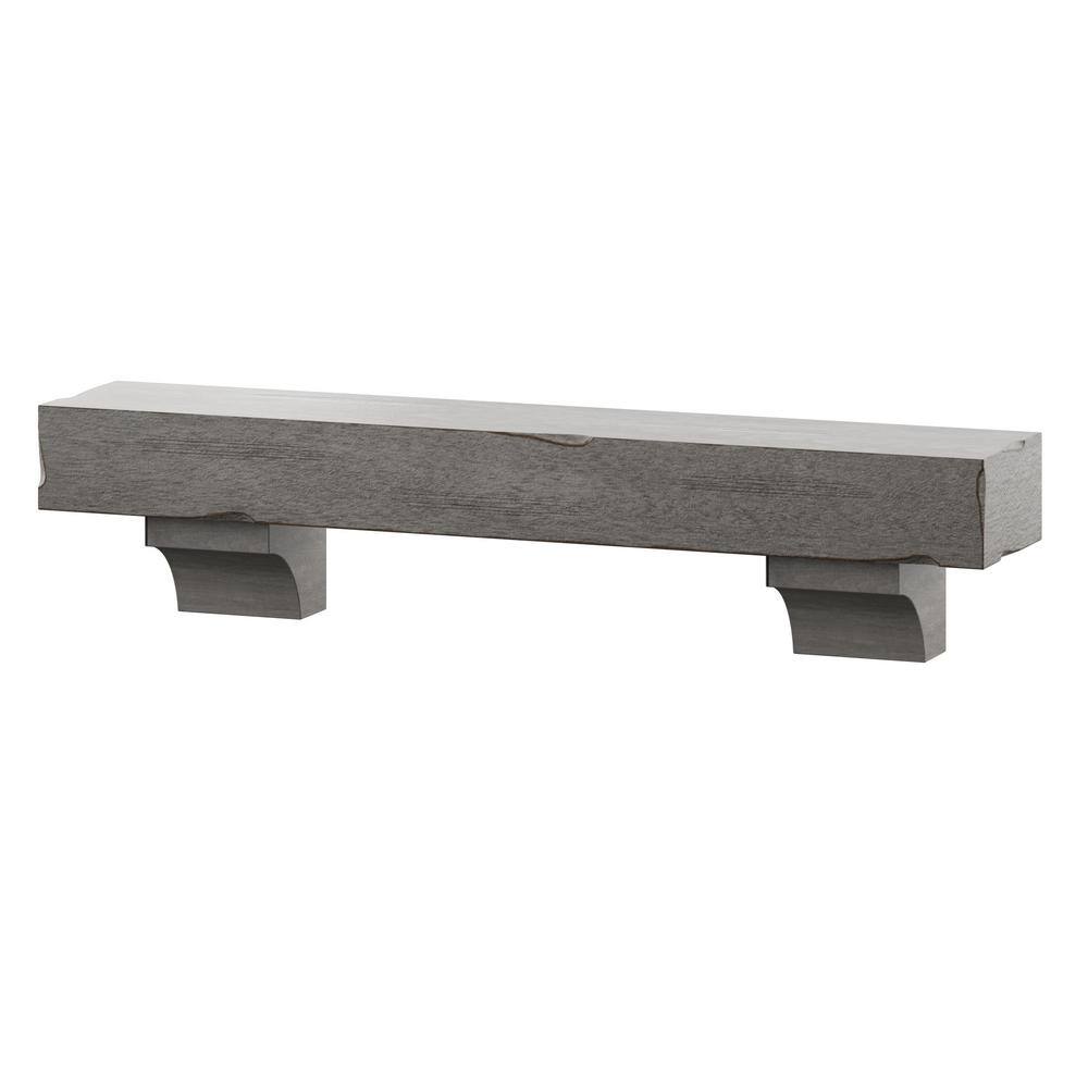 Twin Star Home 48 in. Weathered Gray Cap-Shelf Mantel MS48-6210-B523